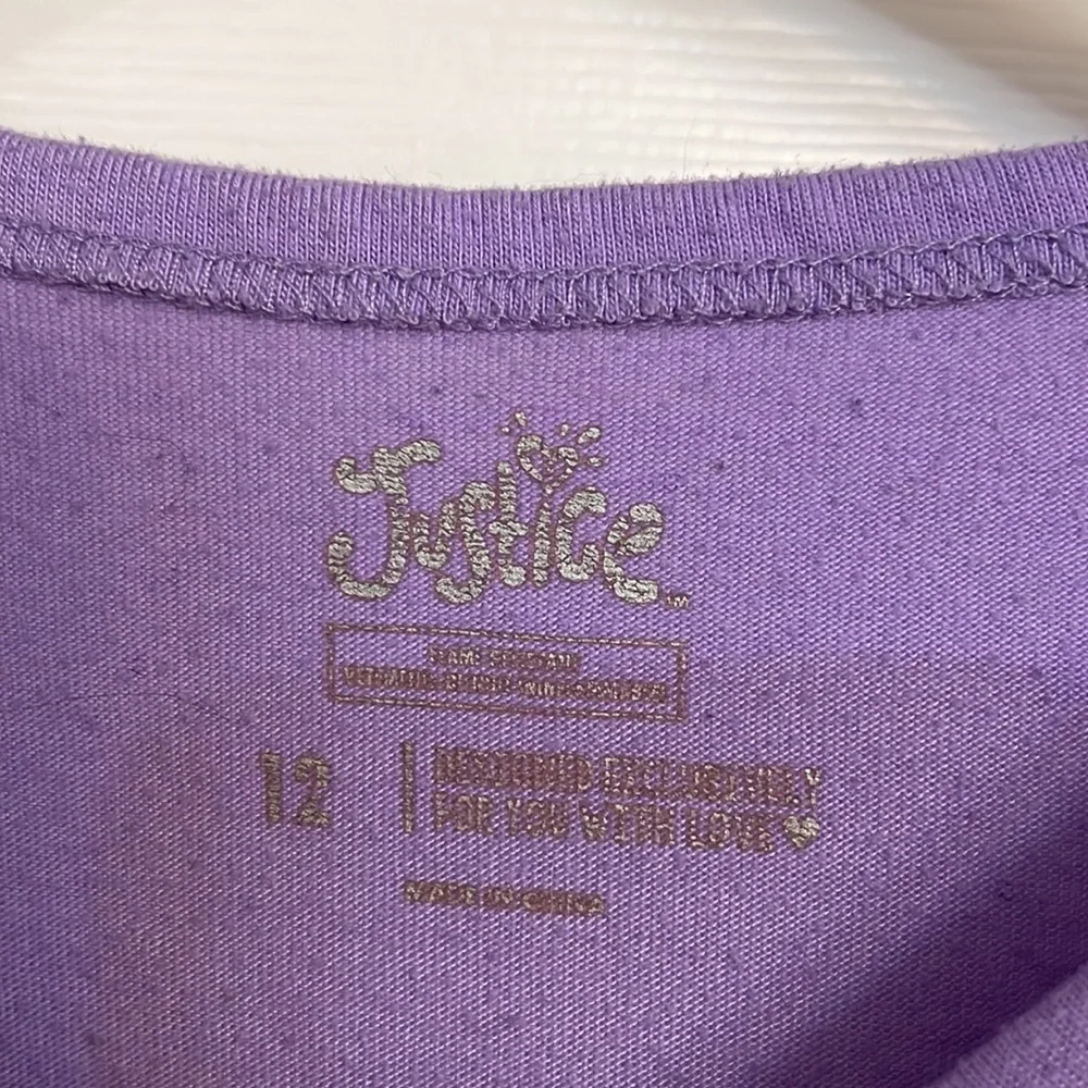 Justice Girls Pajama Set Purple Unicorns Sz 12